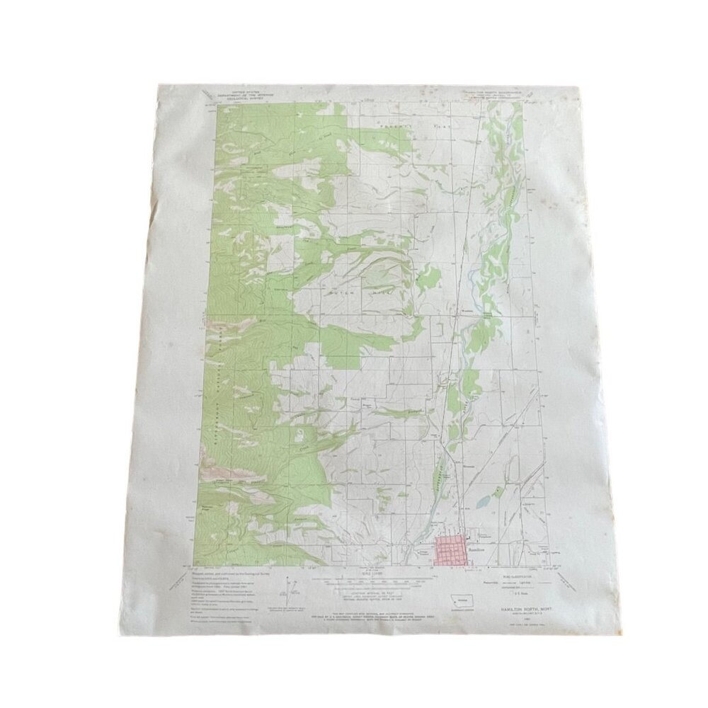 1967 Geological Survey Map u Hamilton North Mountain N4615-W11407.5 / 7.5 Vintag
